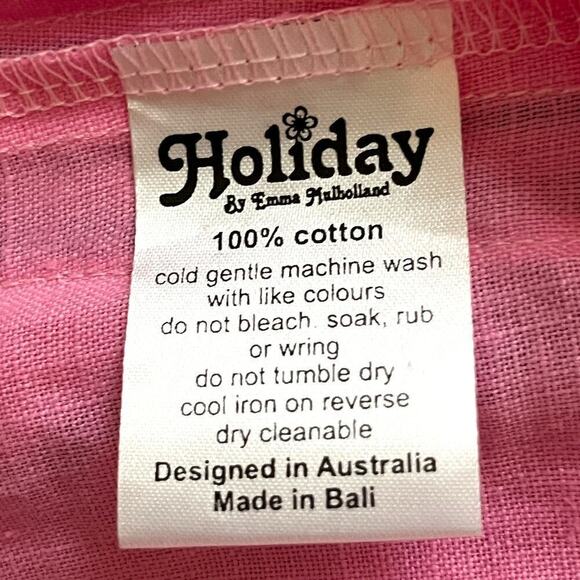 Holiday The Label NWT Pink Maldives Y2K 90s Vibe Dress Woven Sheath Stripe S - Picture 7 of 7